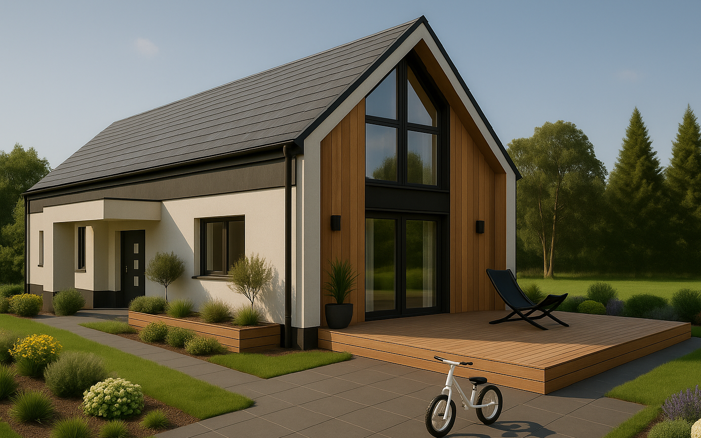 Projekt domu Mascali – dom bliźniak, realizacja biura MDesign